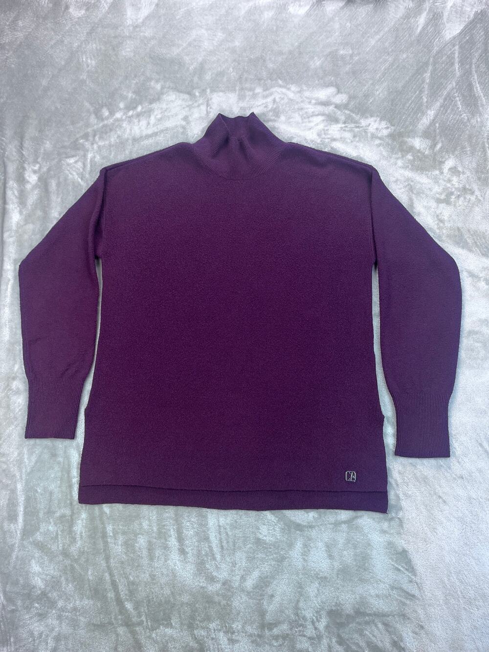 Calvin Klein Mock Neck Sweater Purple M